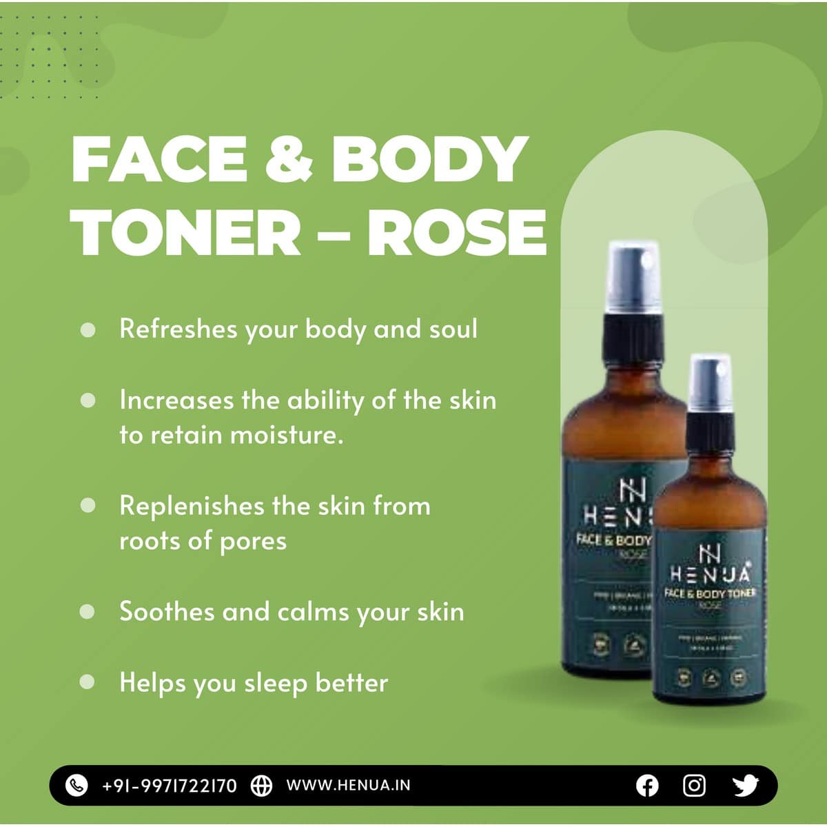 Face & Body Toner-Rose  100% Ayurvedic, Organic & Natural