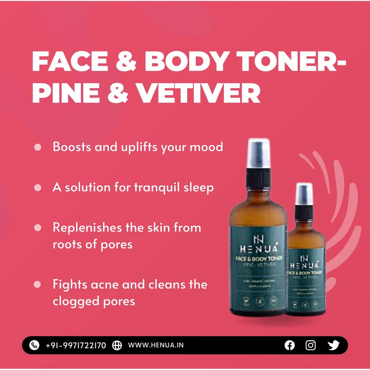 Face & Body Toner-Pine & Vetiver  100% Ayurvedic, Organic & Natural