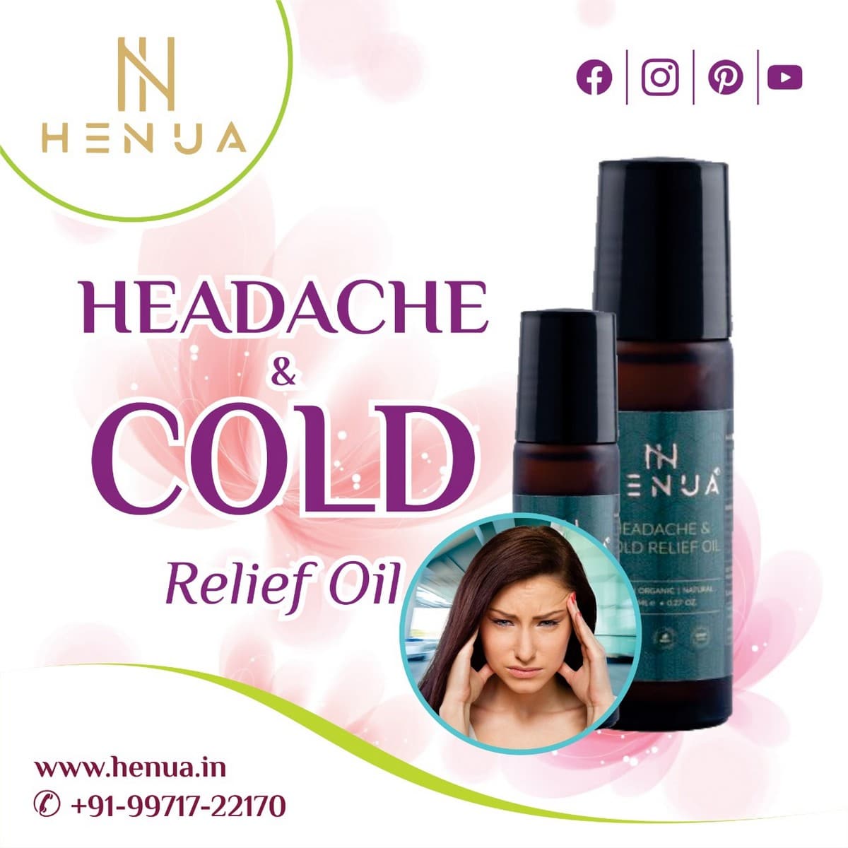 Headache Cold Oil with Natural Relief from Pain